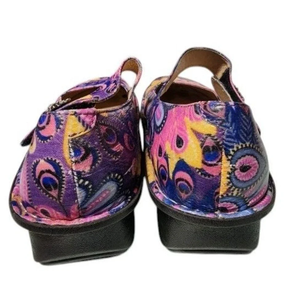 Alegria Paloma Mary Jane Multicolor Peacock Leather Size EU 41